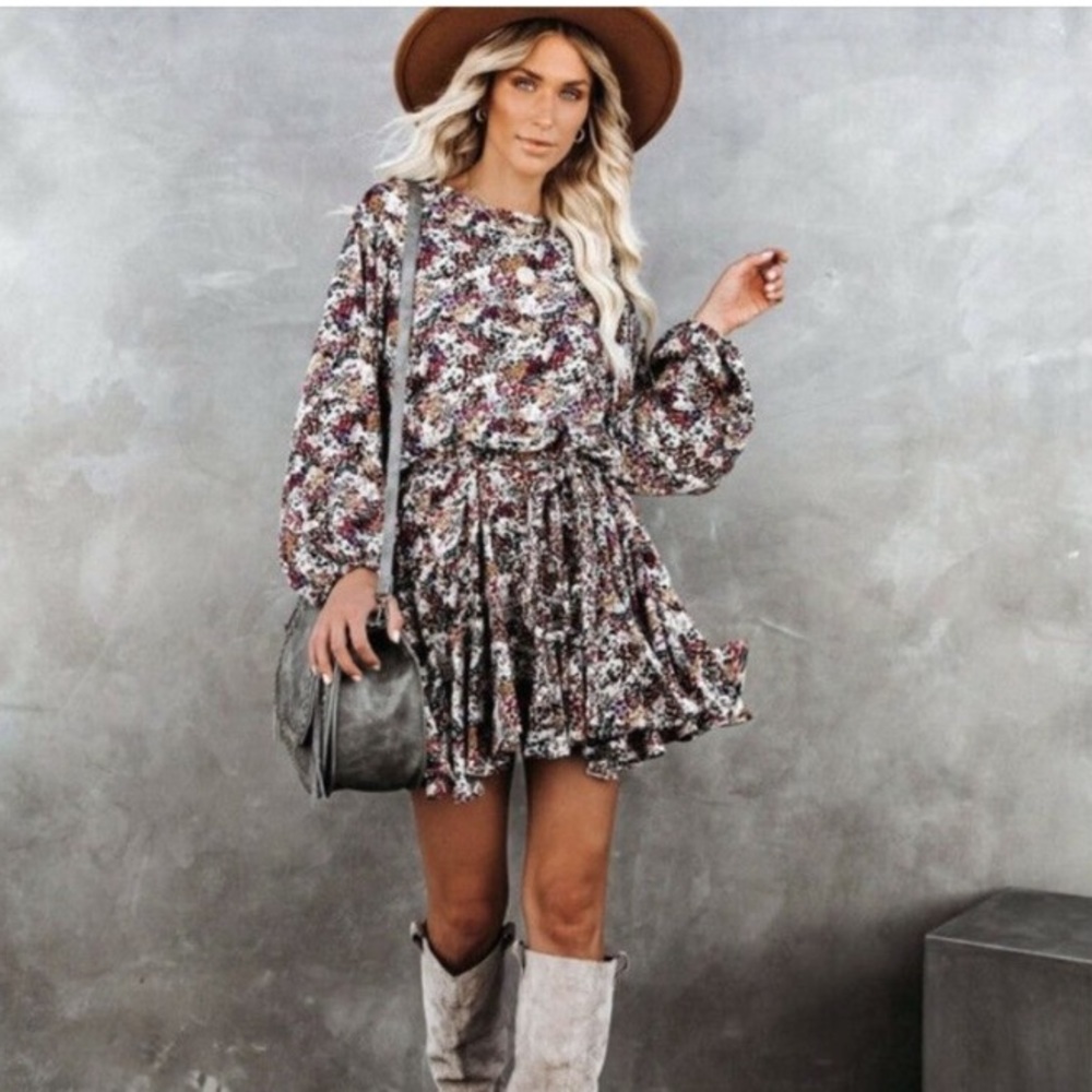Storia VICI rope tie long sleeve dress